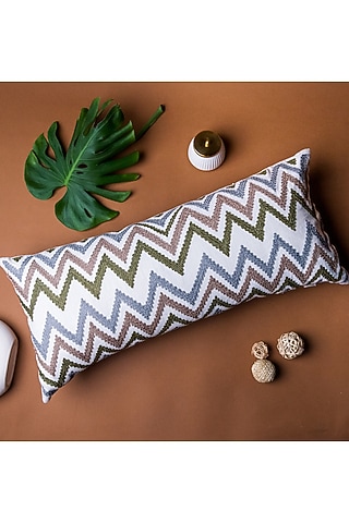 Off-White Chevron Cushion Cover by ALCOVE
