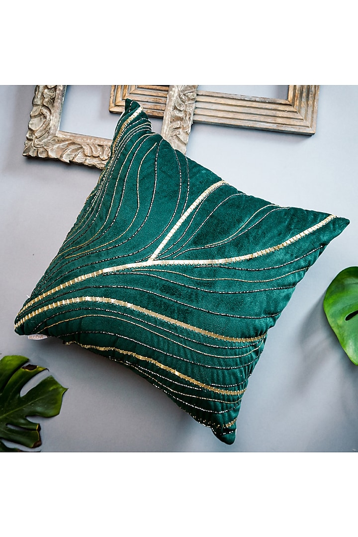 Emerald Green Marble Cushion Cover by ALCOVE