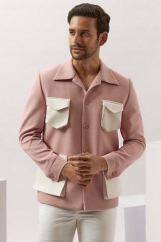 Pink Velvet Jacket by LA ADORE BY BHAVIK J BAFNA