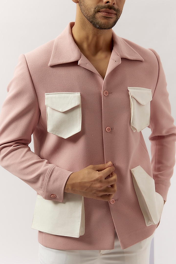 Pink Velvet Jacket by LA ADORE BY BHAVIK J BAFNA at Pernia's Pop Up Shop