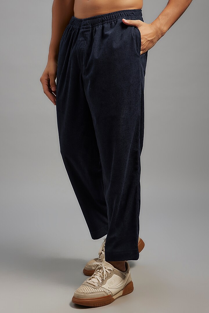 Blue Corduroy Textured Co-Ord Set by LA ADORE BY BHAVIK J BAFNA at Pernia's Pop Up Shop