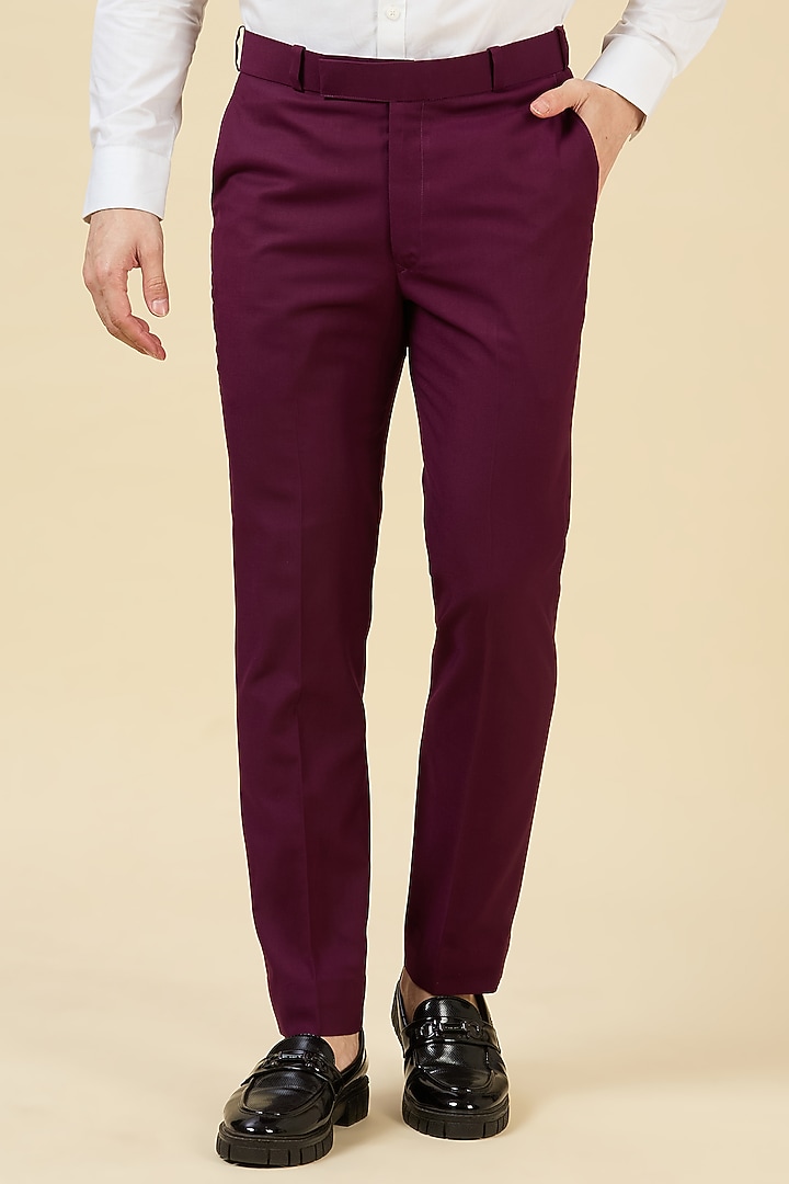 Maroon Terry Wool Single Breasted Blazer Set by LA ADORE BY BHAVIK J BAFNA at Pernia's Pop Up Shop