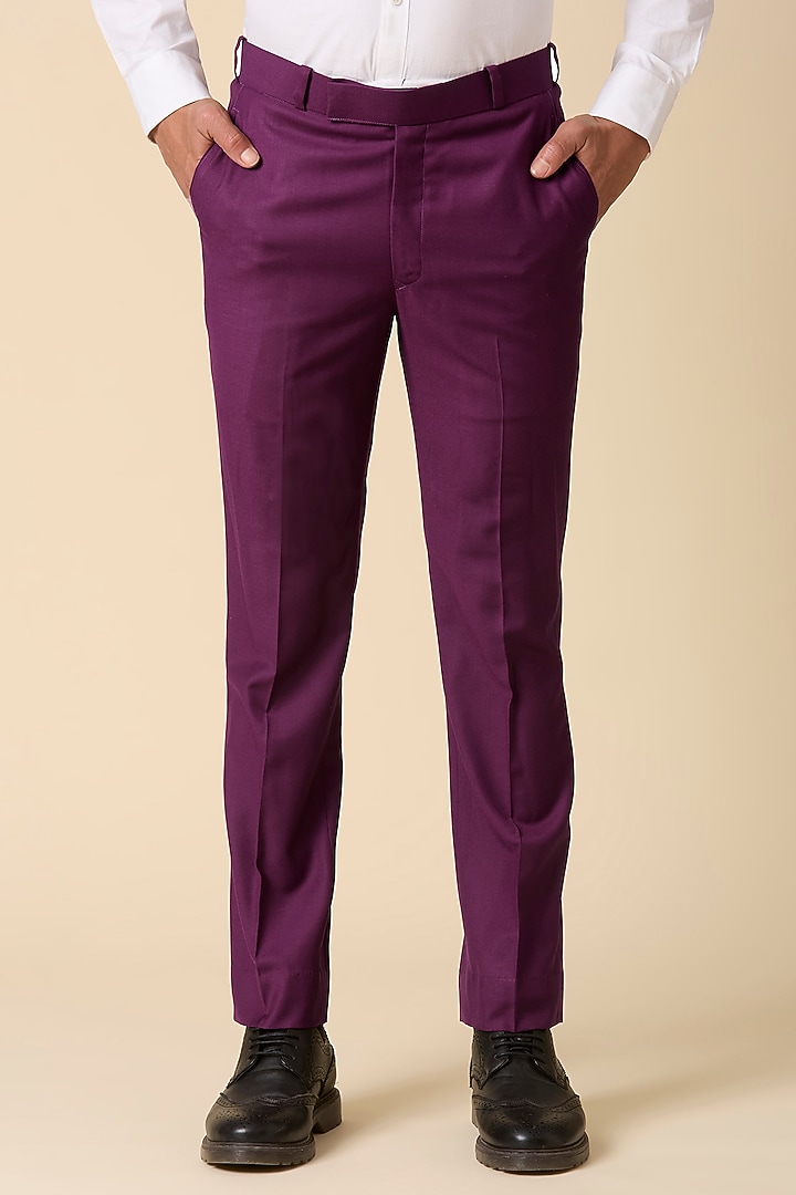 Maroon Terry Wool Double Breasted Blazer Set by LA ADORE BY BHAVIK J BAFNA at Pernia's Pop Up Shop