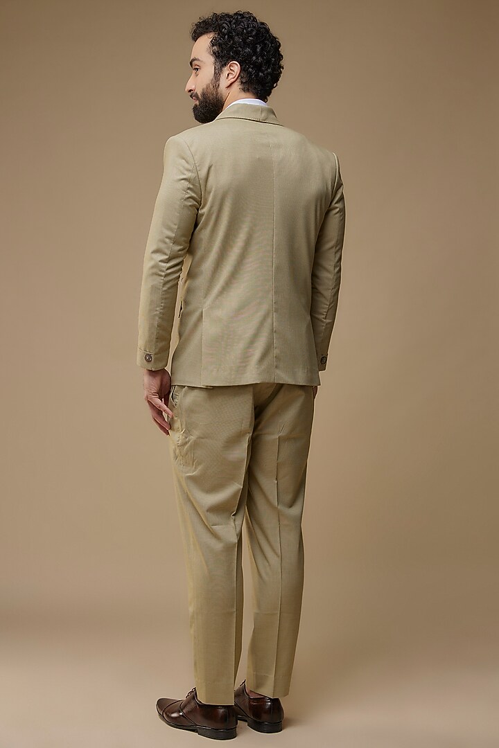 Beige Terry Rayon Self Textured Suit Set by LA ADORE BY BHAVIK J BAFNA at Pernia's Pop Up Shop