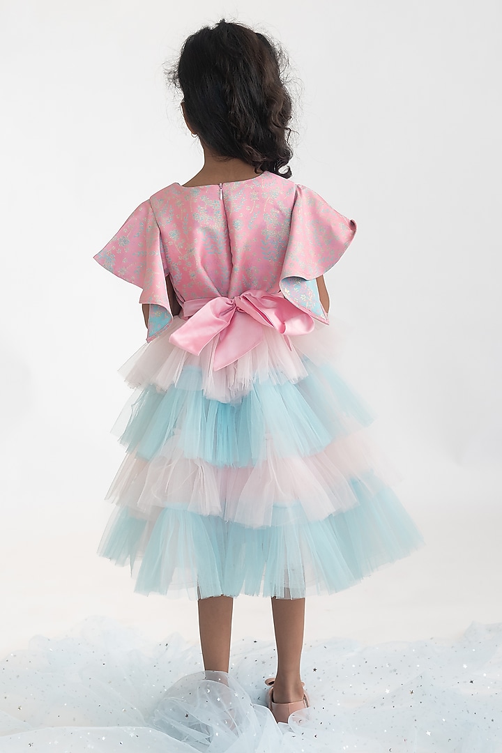Multi-Colored Polyester Embroidered Dress For Girls by A Little Fable at Pernia's Pop Up Shop