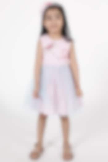Pink Shimmer Cotton & Tulle Dress For Girls by A Little Fable at Pernia's Pop Up Shop