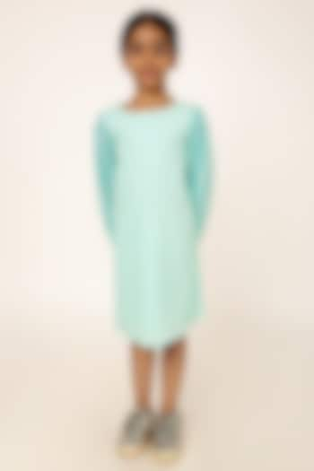 Mint Polyester Sequins Embroidered A-Line Dress For Girls by A Little Fable at Pernia's Pop Up Shop