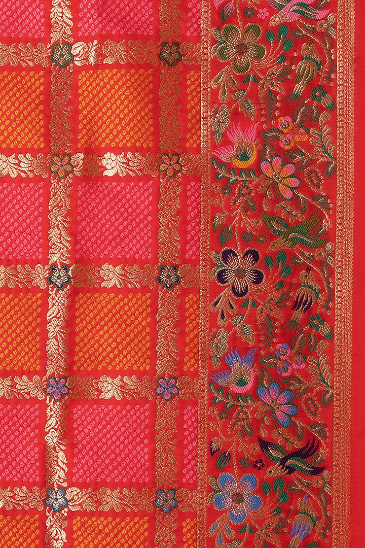 Deep Red Banarasi Katan Silk Festive Saree by Albis Jaipur at Pernia's Pop Up Shop