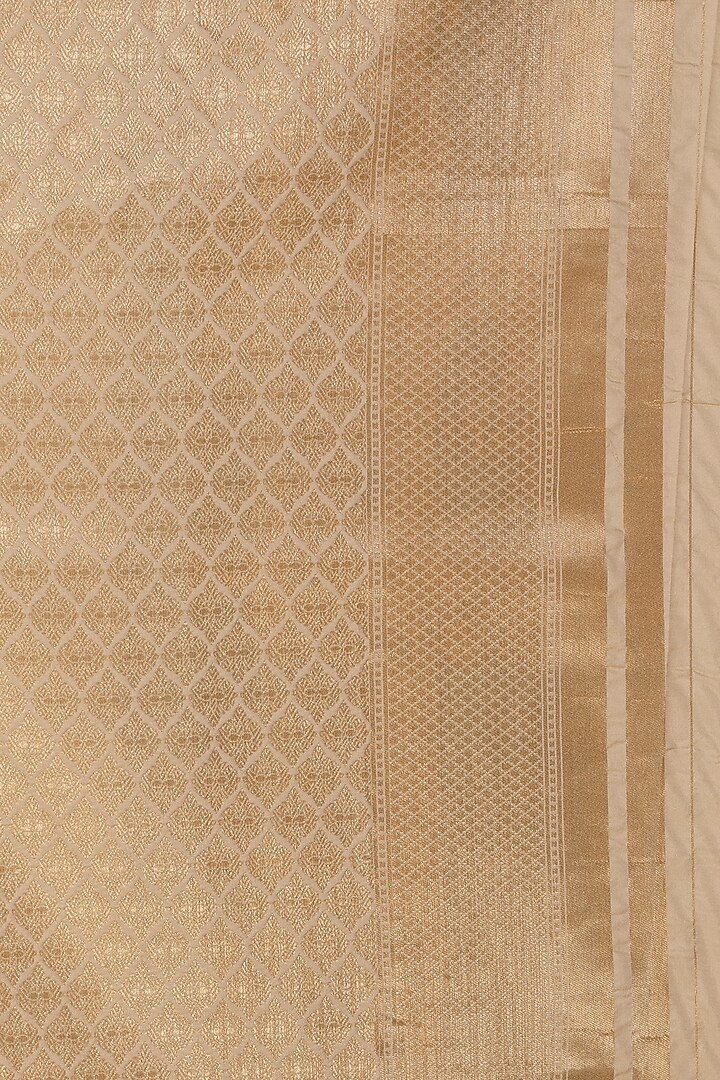 Cream Handloom Katan Silk Festive Saree by Albis Jaipur at Pernia's Pop Up Shop