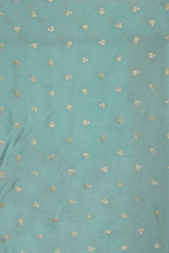 Light Aqua Blue Soft Organza Embroidered Festive Saree Set by Albis Jaipur at Pernia's Pop Up Shop