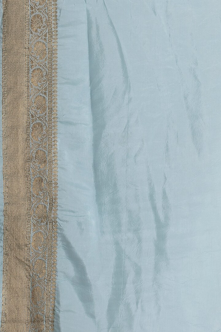 Mint Blue Munga Silk Banarasi Woven Festive Saree Set by Albis Jaipur at Pernia's Pop Up Shop