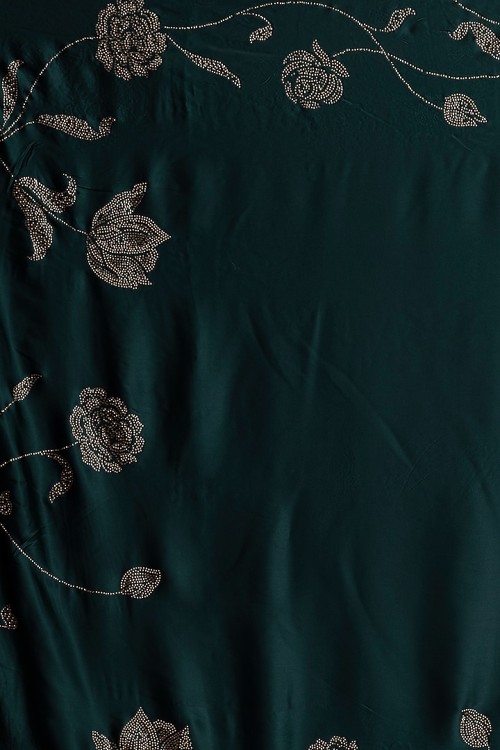 Green Pure Satin Festive Saree Set by Albis Jaipur at Pernia's Pop Up Shop