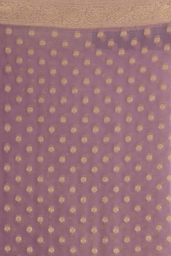 Lavender  Khadi Georgette Banarasi Festive Saree Set by Albis Jaipur at Pernia's Pop Up Shop