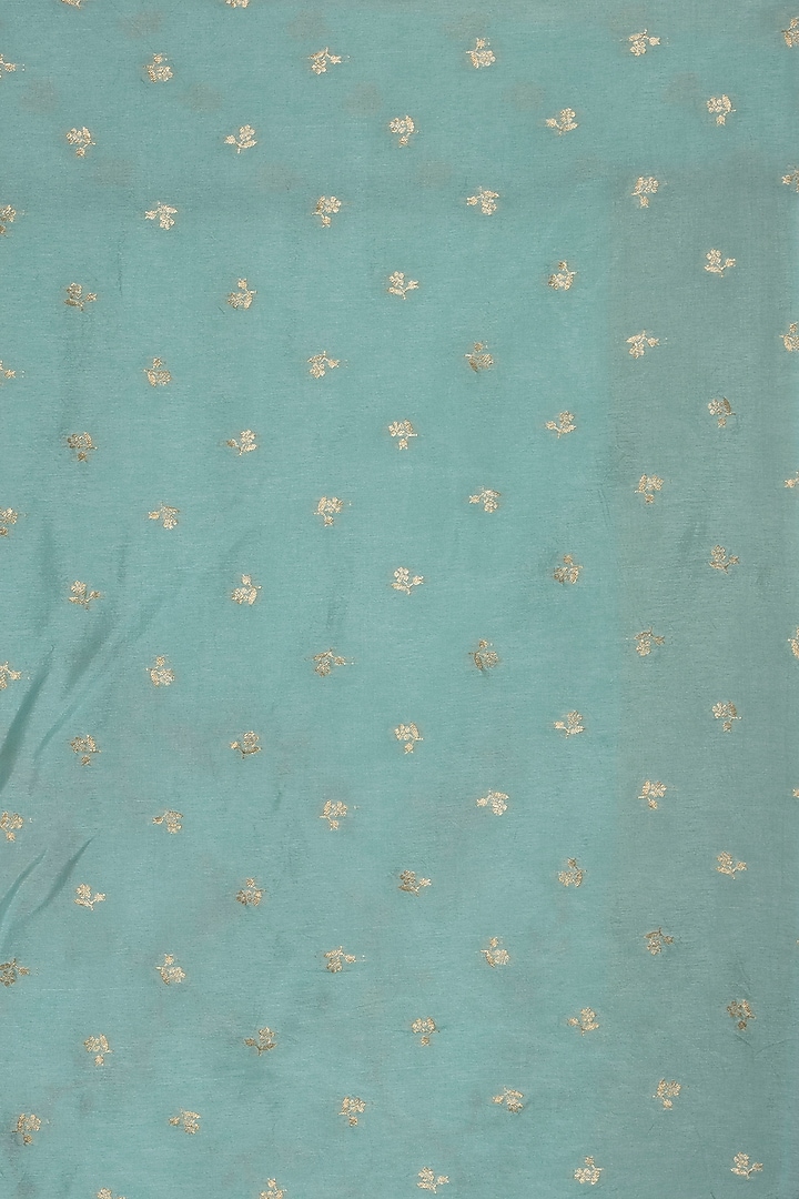 Aqua Blue Tissue Organza Embroidered Party Wear Saree Set by Albis Jaipur at Pernia's Pop Up Shop