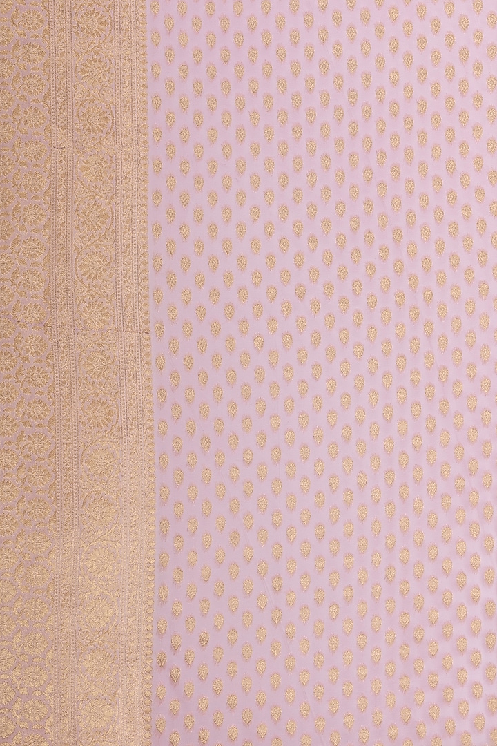 Baby Pink Khadi Georgette Banarasi Party Wear Saree Set by Albis Jaipur at Pernia's Pop Up Shop