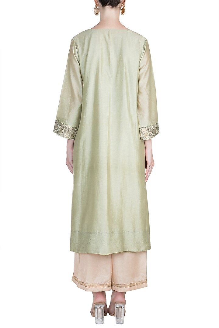 Pista Green Embroidered Kurta Set by Alkaline by Alka Suman at Pernia's Pop Up Shop
