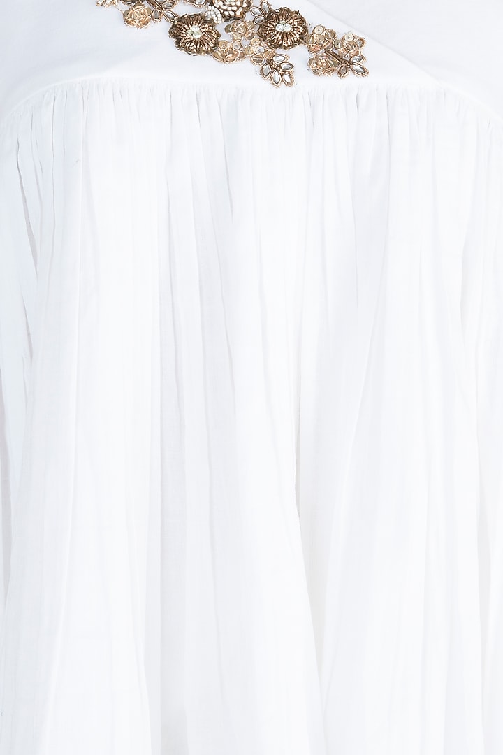White Embroidered Top With Skirt by Alkaline by Alka Suman at Pernia's Pop Up Shop