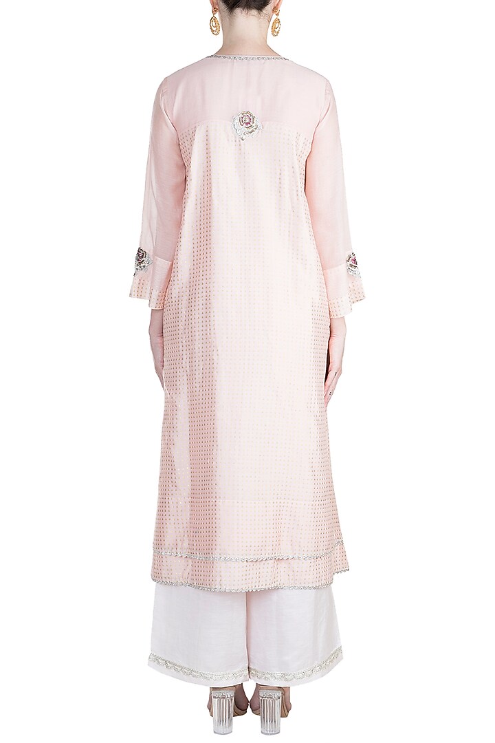 Blush Pink Embroidered Kurta With Dupatta by Alkaline by Alka Suman at Pernia's Pop Up Shop