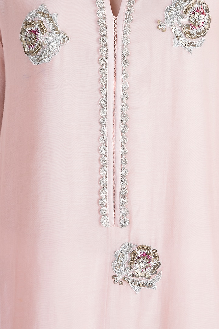 Blush Pink Embroidered Kurta With Dupatta by Alkaline by Alka Suman at Pernia's Pop Up Shop