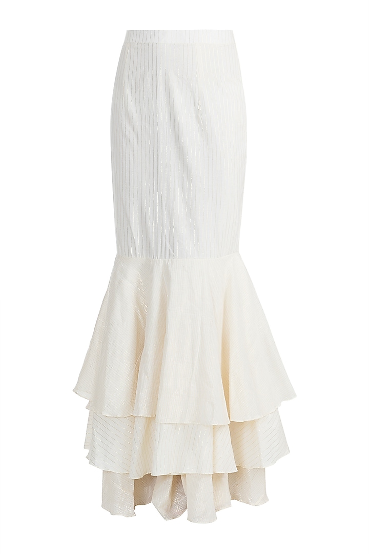 White Chikankari Layered Wedding Sharara Set by Alkaline by Alka Suman at Pernia's Pop Up Shop