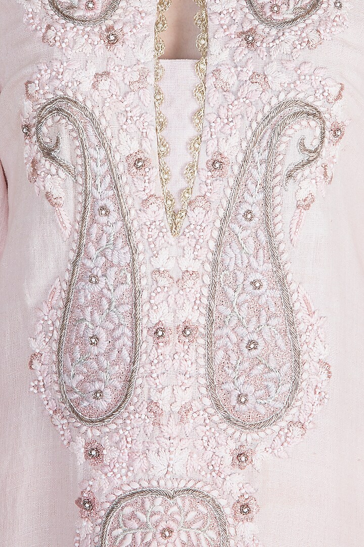 Pink Embroidered Kurta Set by Alkaline by Alka Suman at Pernia's Pop Up Shop