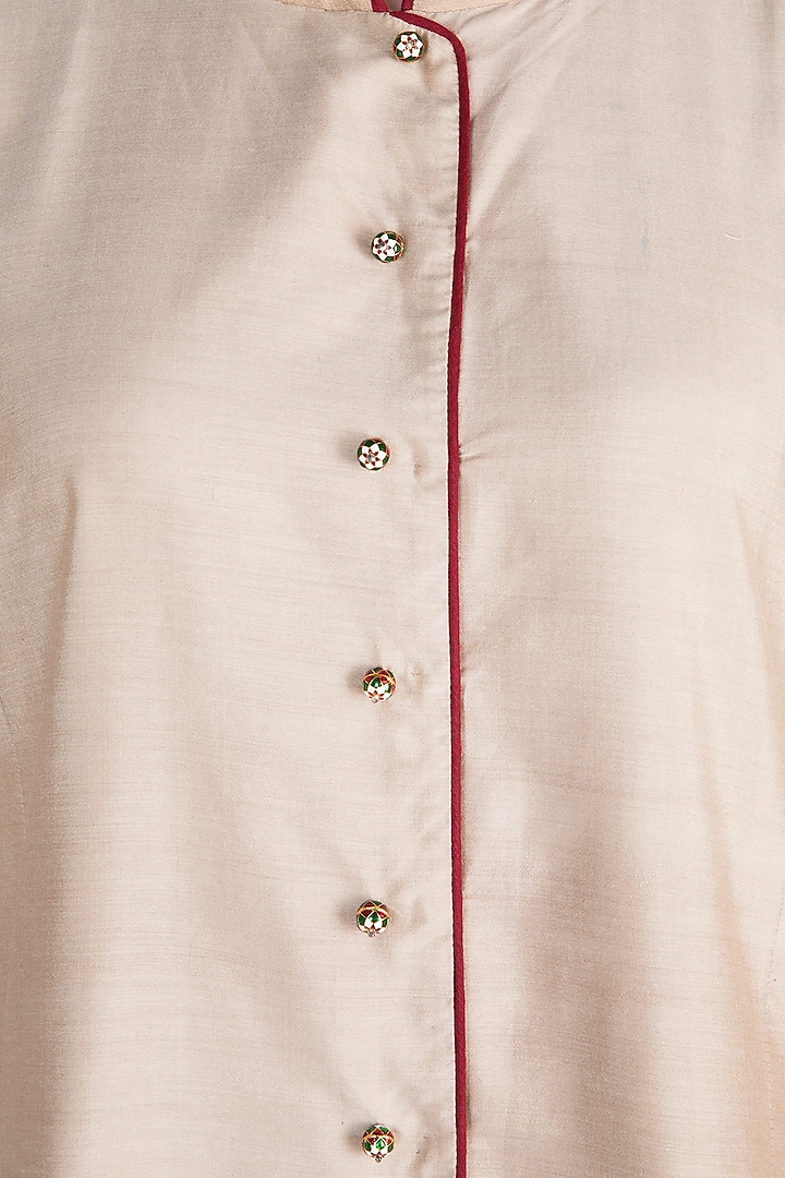 Beige Zardosi Embroidered Kurta Set by Alkaline by Alka Suman at Pernia's Pop Up Shop