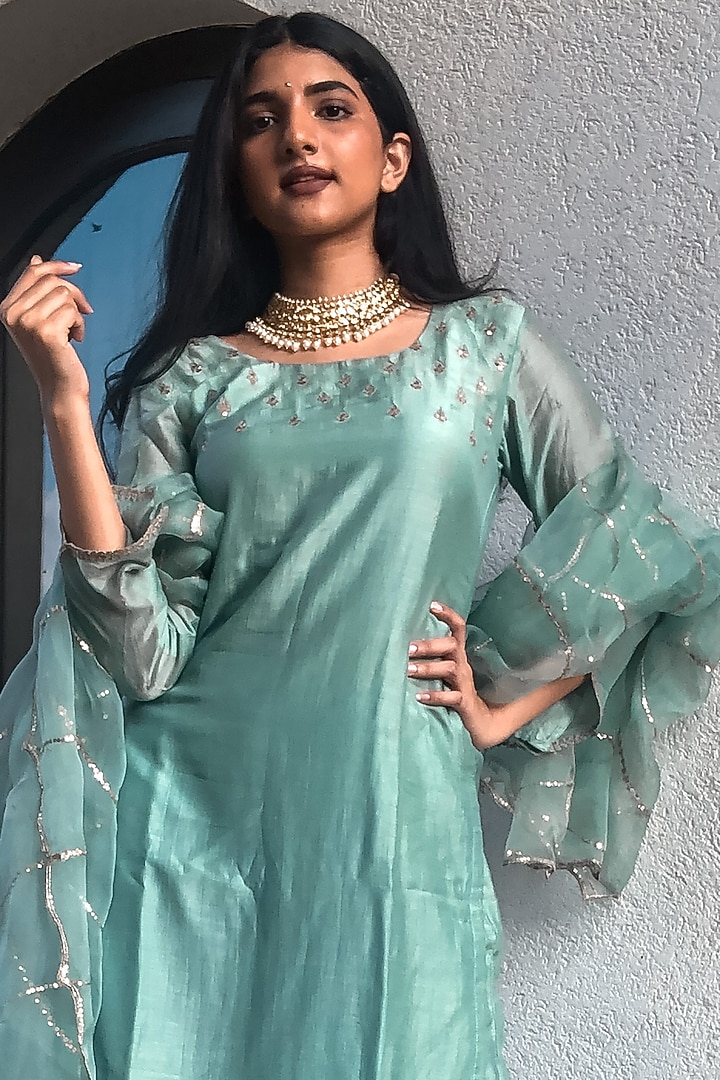Honey Dew Suit Set by Pooja Kankariya at Pernia's Pop Up Shop