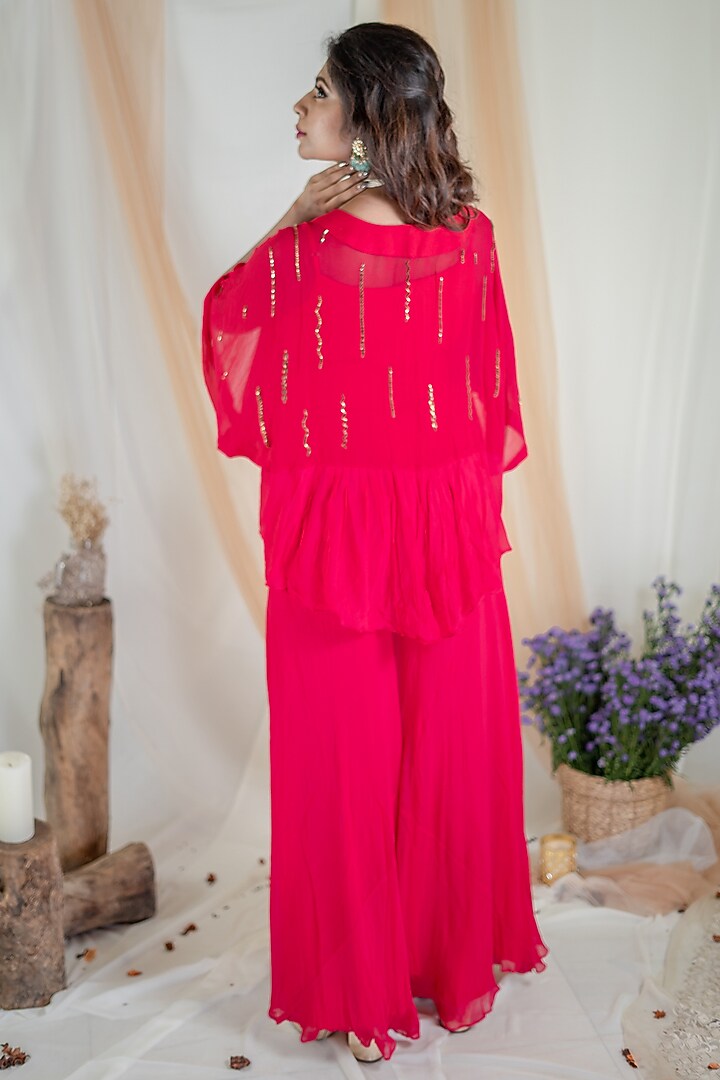 Fuchsia Jumpsuit with Kimono Jacket by Pooja Kankariya at Pernia's Pop Up Shop