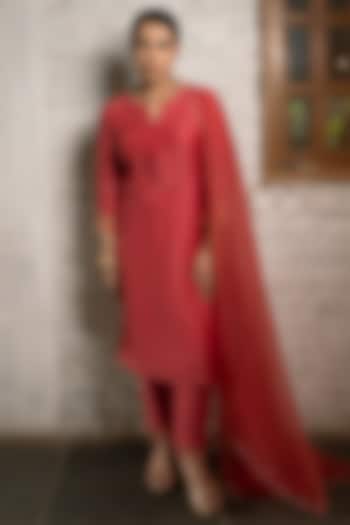Cinnabar Suit Set  by Pooja Kankariya