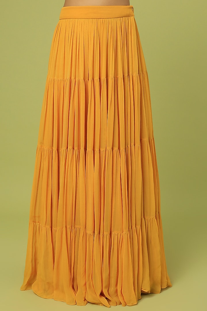 Tuscan Sun Embroidered Jacket Wedding Lehenga Set by Pooja Kankariya at Pernia's Pop Up Shop