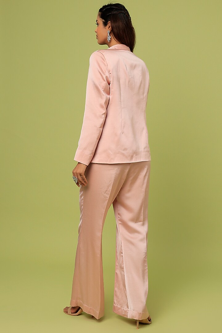 Rosebud Crepe Satin Blazer Set by Pooja Kankariya at Pernia's Pop Up Shop