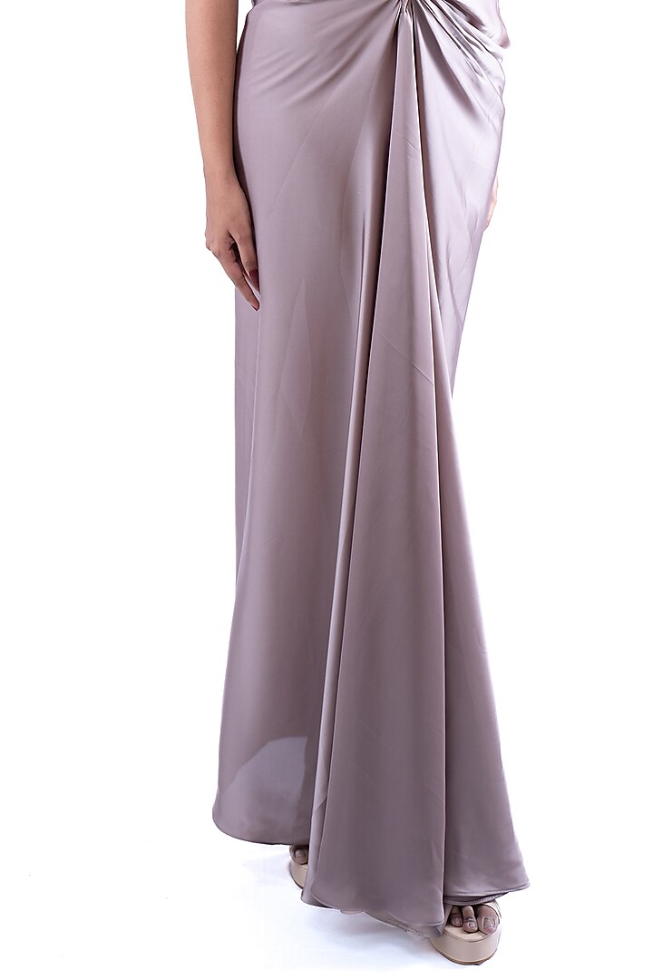 Purple Crepe Satin Skirt Set by Pooja Kankariya at Pernia's Pop Up Shop