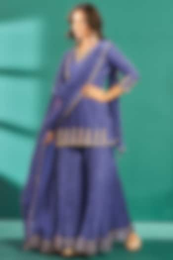 Light Purple Soft Chanderi Sharara Set by Almaari by Pooja Patel at Pernia's Pop Up Shop