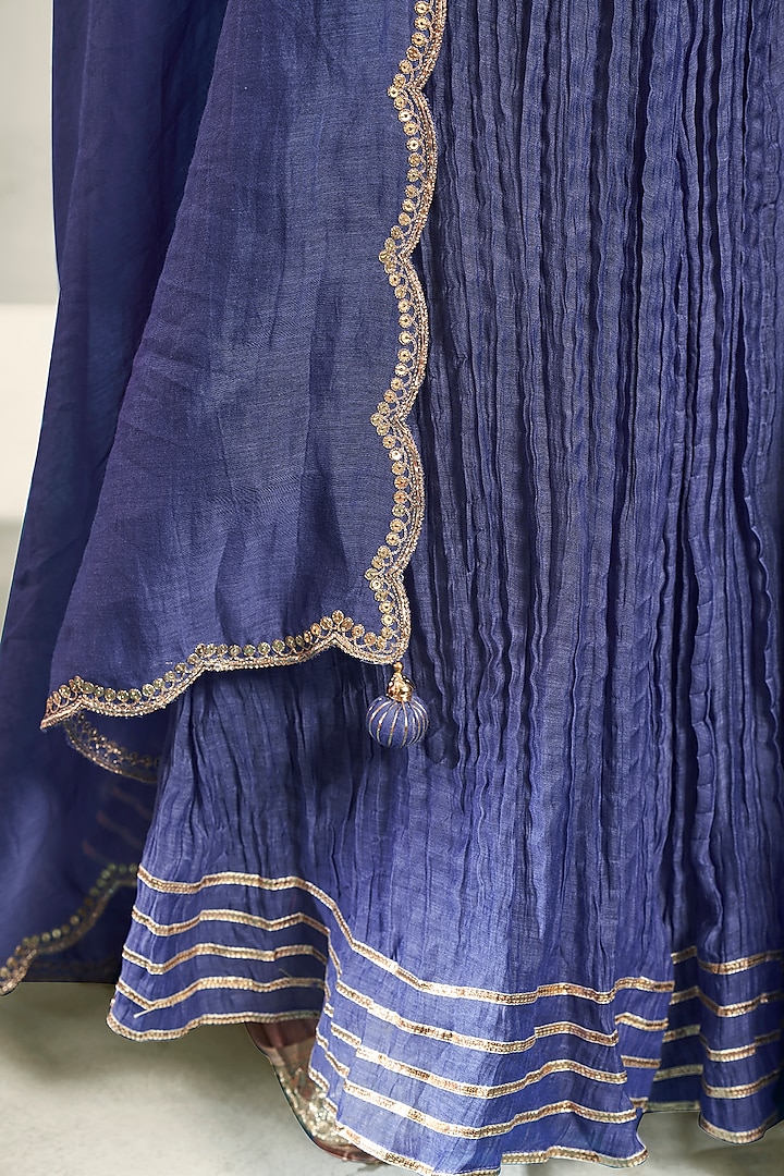 Light Purple Soft Chanderi Party Wear Sharara Set by Almaari by Pooja Patel at Pernia's Pop Up Shop