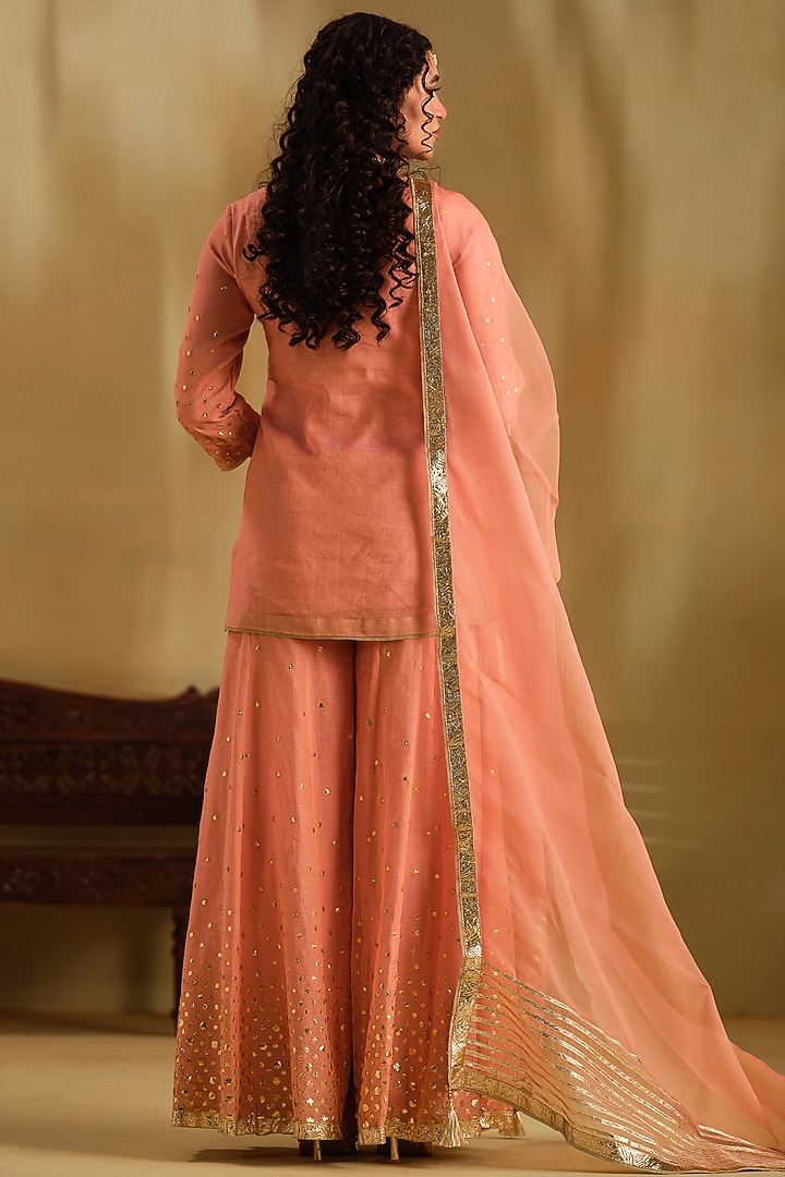 Pink Silk Wedding Sharara Set by Almaari by Pooja Patel at Pernia's Pop Up Shop