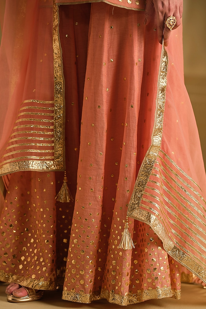 Pink Silk Wedding Sharara Set by Almaari by Pooja Patel at Pernia's Pop Up Shop