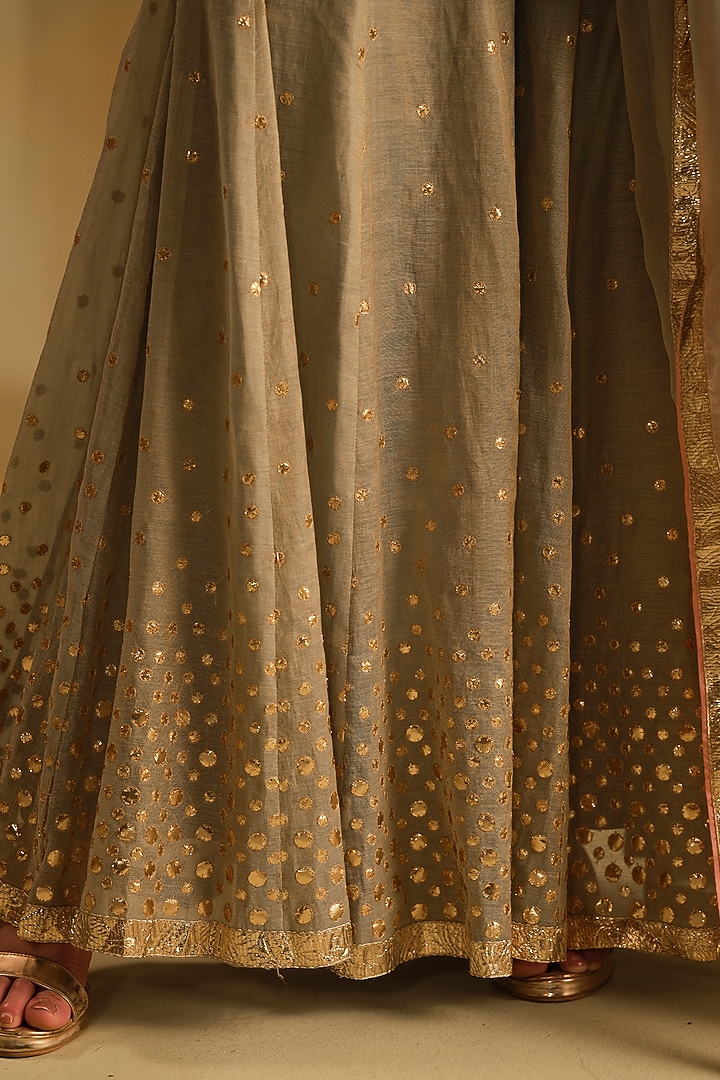 Green Silk Wedding Sharara Set by Almaari by Pooja Patel at Pernia's Pop Up Shop