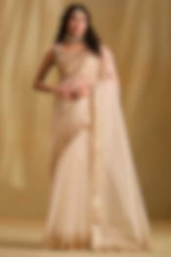 White Silk Gota Work Wedding Saree Set by Almaari by Pooja Patel at Pernia's Pop Up Shop