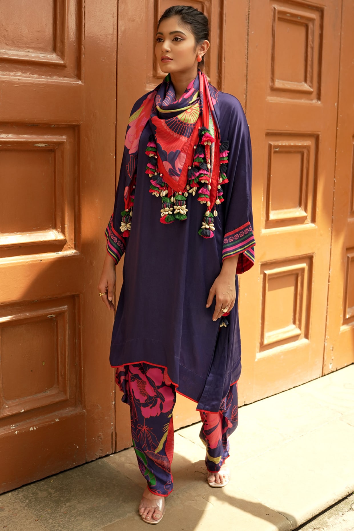 Indigo Modal Motifs Kurta Set by Almaari by Pooja Patel at Pernia's Pop ...