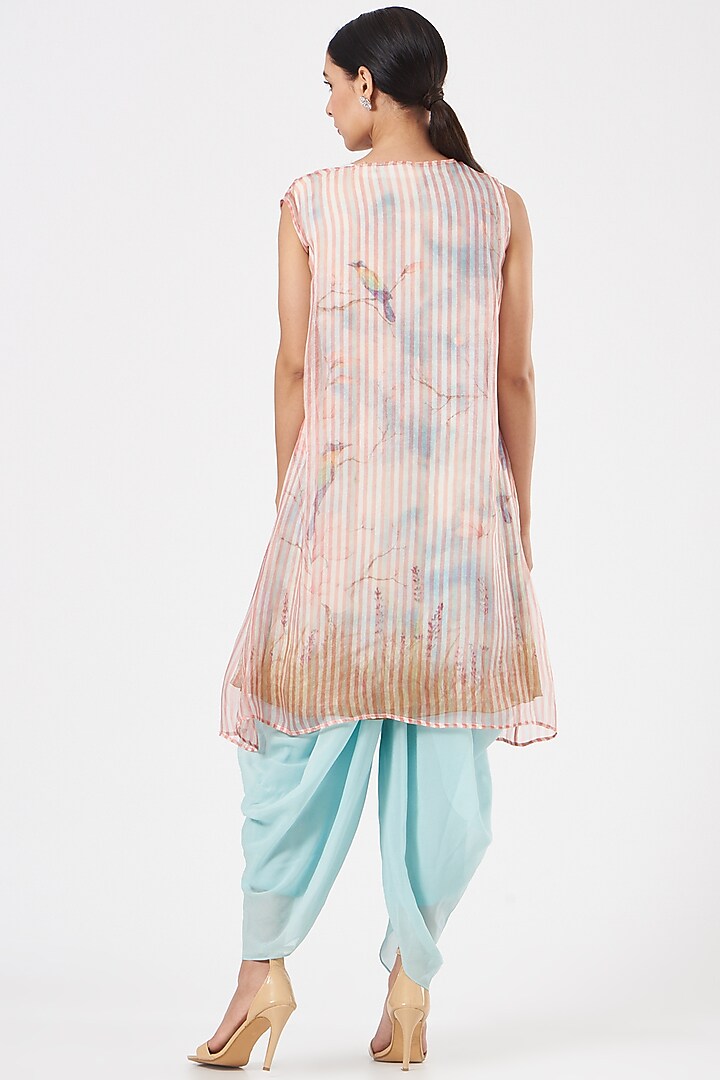 Blush Pink Organza Cape Set by Ashima Leena at Pernia's Pop Up Shop