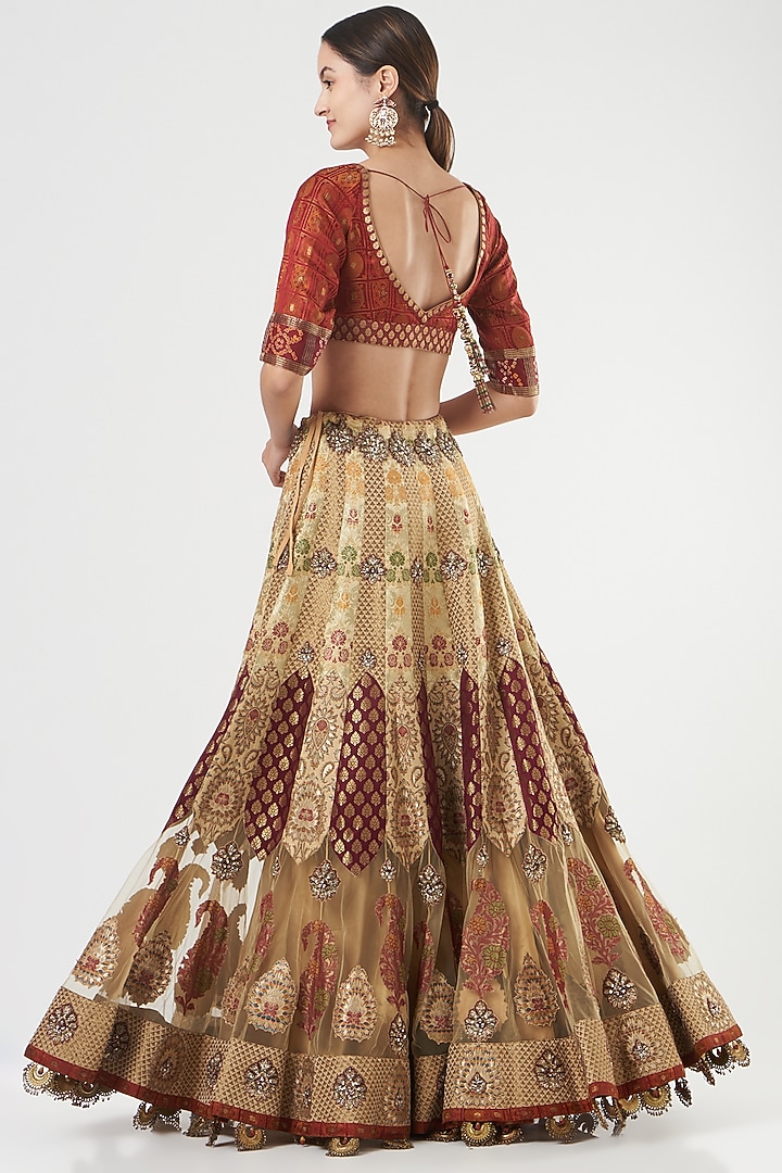 Gold Embroidered Bridal Lehenga Set by Ashima Leena at Pernia's Pop Up Shop