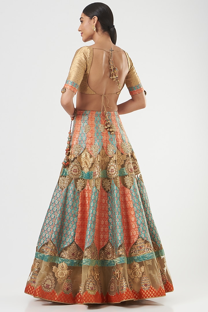 Multi-Coloured Embroidered Bridal Lehenga Set by Ashima Leena at Pernia's Pop Up Shop