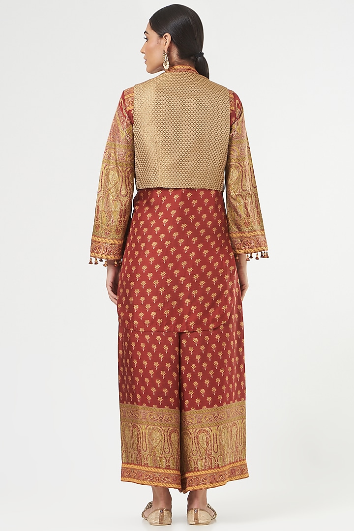 Reddish Maroon Printed Tunic Set by Ashima Leena at Pernia's Pop Up Shop