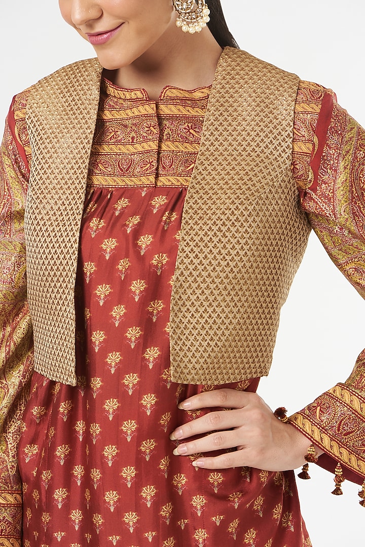 Reddish Maroon Printed Tunic Set by Ashima Leena at Pernia's Pop Up Shop