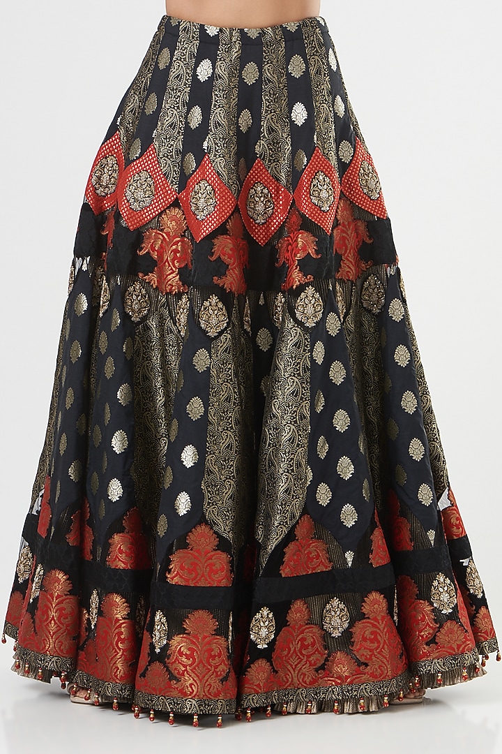 Black Embroidered Bridal Lehenga Set by Ashima Leena at Pernia's Pop Up Shop