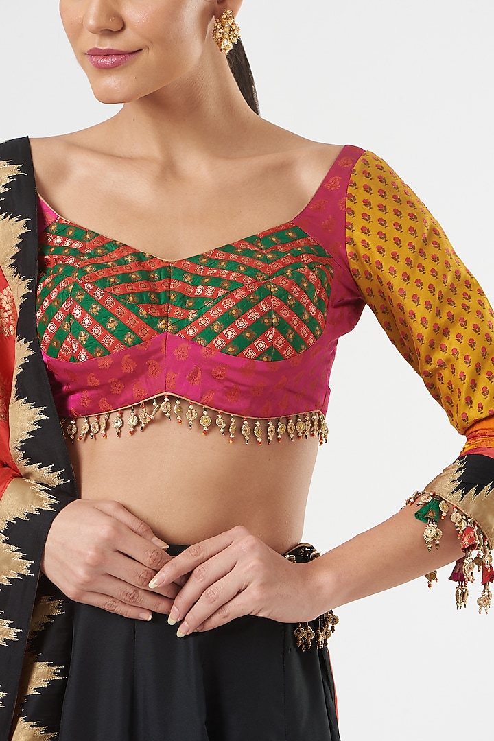 Black Silk Bridal Lehenga Set by Ashima Leena at Pernia's Pop Up Shop