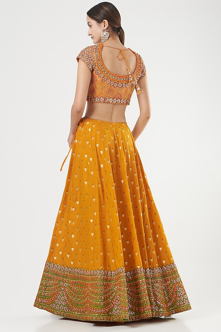 Deep Mustard Embroidered Bridal Lehenga Set by Ashima Leena at Pernia's Pop Up Shop