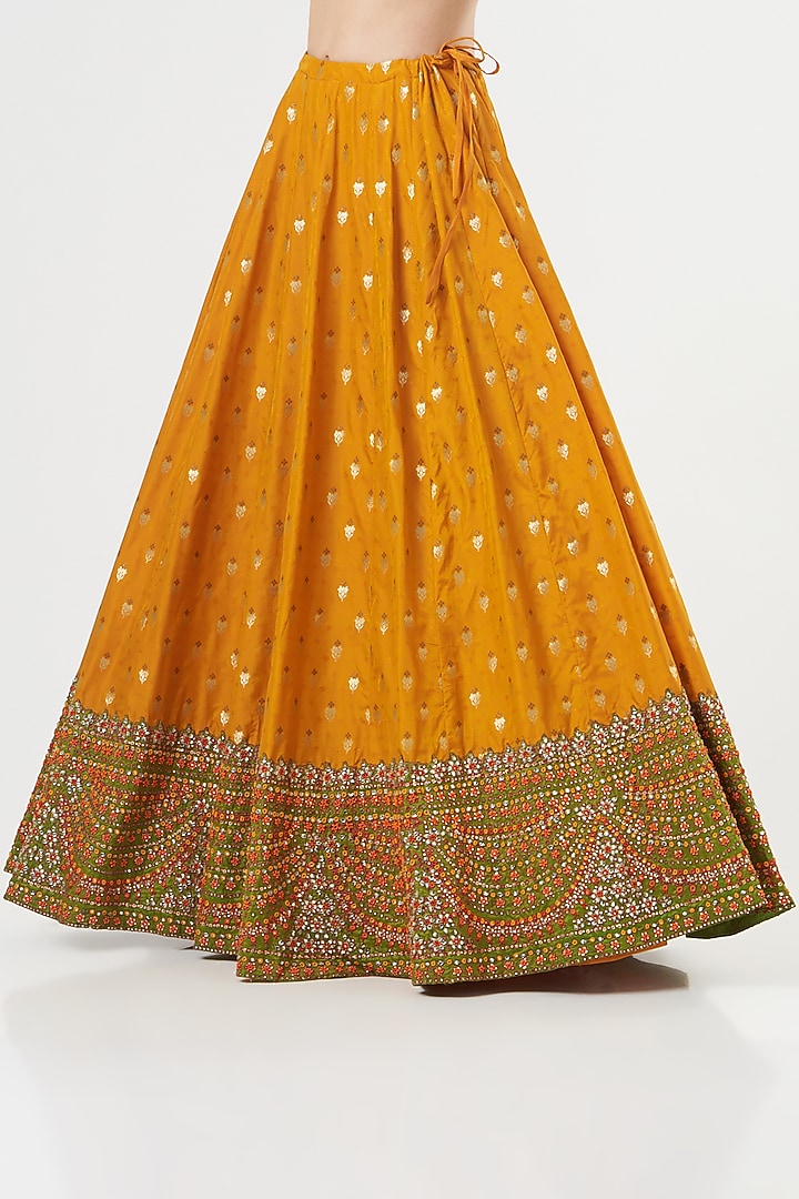 Deep Mustard Embroidered Bridal Lehenga Set by Ashima Leena at Pernia's Pop Up Shop