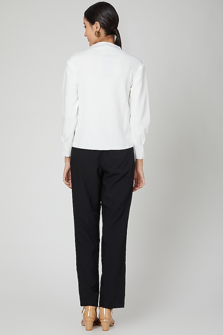 White Slim Fit Top by ALIGNE at Pernia's Pop Up Shop