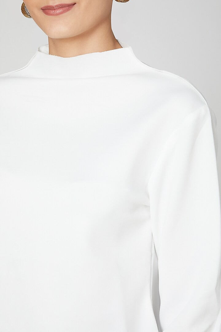 White Slim Fit Top by ALIGNE at Pernia's Pop Up Shop